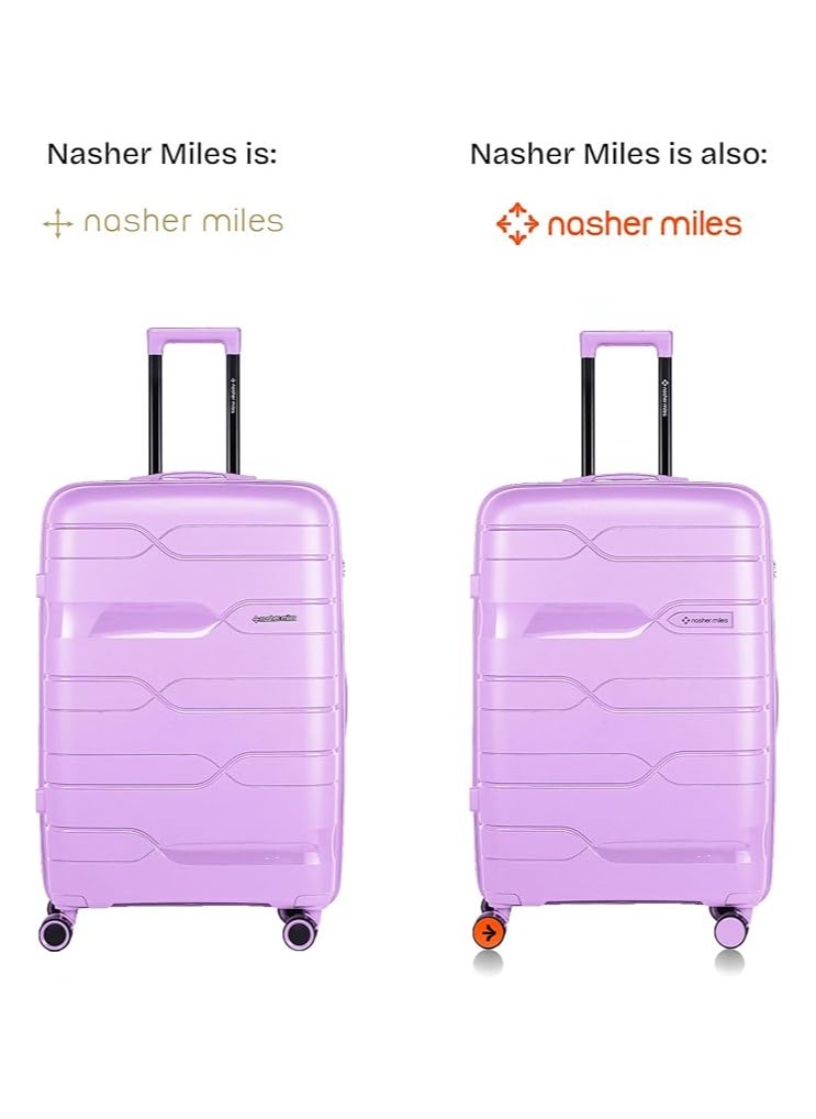 nasher miles Nasher Miles Paris Hard-Sided Polypropylene Check-in Luggage 28 inch | 75cm | 8 Wheels Large Trolley Bag for Travel | Suitcase (Purple)  - Image 2