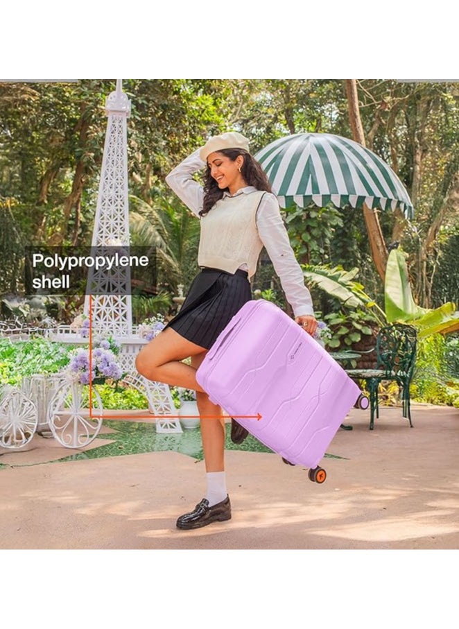nasher miles Nasher Miles Paris Hard-Sided Polypropylene Check-in Luggage 28 inch | 75cm | 8 Wheels Large Trolley Bag for Travel | Suitcase (Purple)  - Image 3