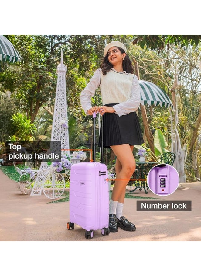 nasher miles Nasher Miles Paris Hard-Sided Polypropylene Check-in Luggage 28 inch | 75cm | 8 Wheels Large Trolley Bag for Travel | Suitcase (Purple)  - Image 4