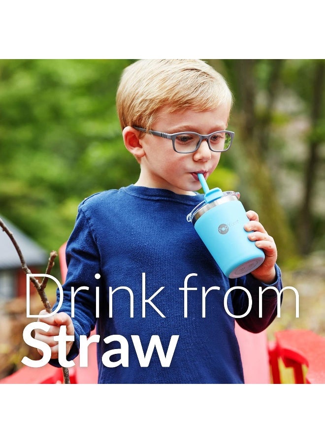 PopYum 9oz Insulated Stainless Steel Kidsâ€™ Cups with Lid and Straw, 2-Pack - Image 2