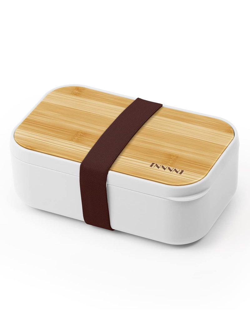 invvni Bento Box Adult Lunch Box Containers - Japanese, Natural Bamboo Lid, Microwave safe, Dishwasher Safe, Small, Bpa free, Women, Cutlery & Chopsticks - Image 1