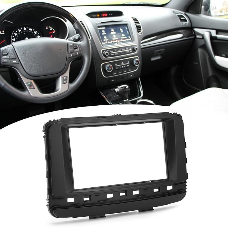 ABS 2DIN Car Stereo Radio Fascia Trim Frame with Gasket Bracket for Easy Direct Fit Installation - Image 3