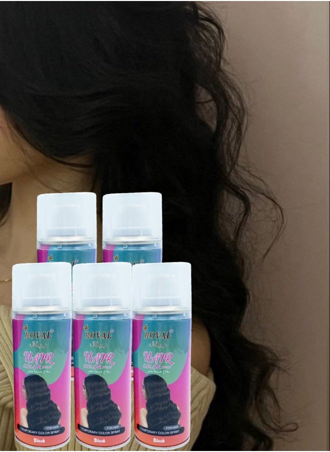 ROVAL 5 Pieces Hair Color Spray Black  - Image 1