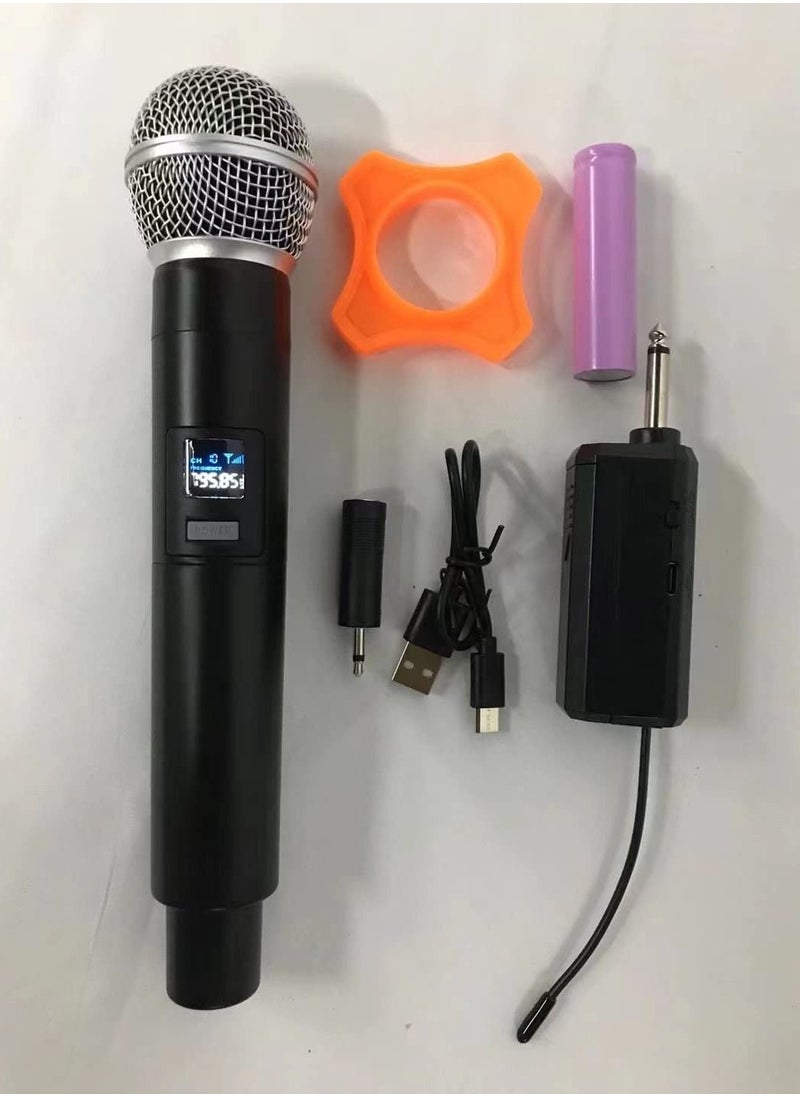 Mike Music - Mike Music Wireless Microphone, Mic with Rechargeable Receiver (Work 3-6hs), 160ft Range, for Karaoke Machine, Amplifier Speaker, Mixer, Speech, Church, Interview(wireless microphone 1 drag 1, Black) - Image 1