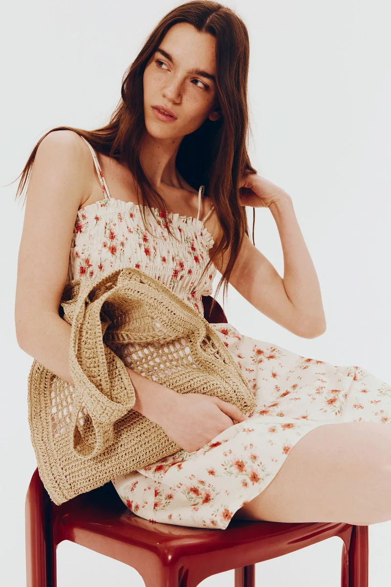 H&M Smocked-bodice cotton dress