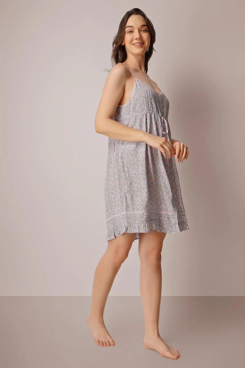 After Dark Stella, Blue Rayon Print Dress