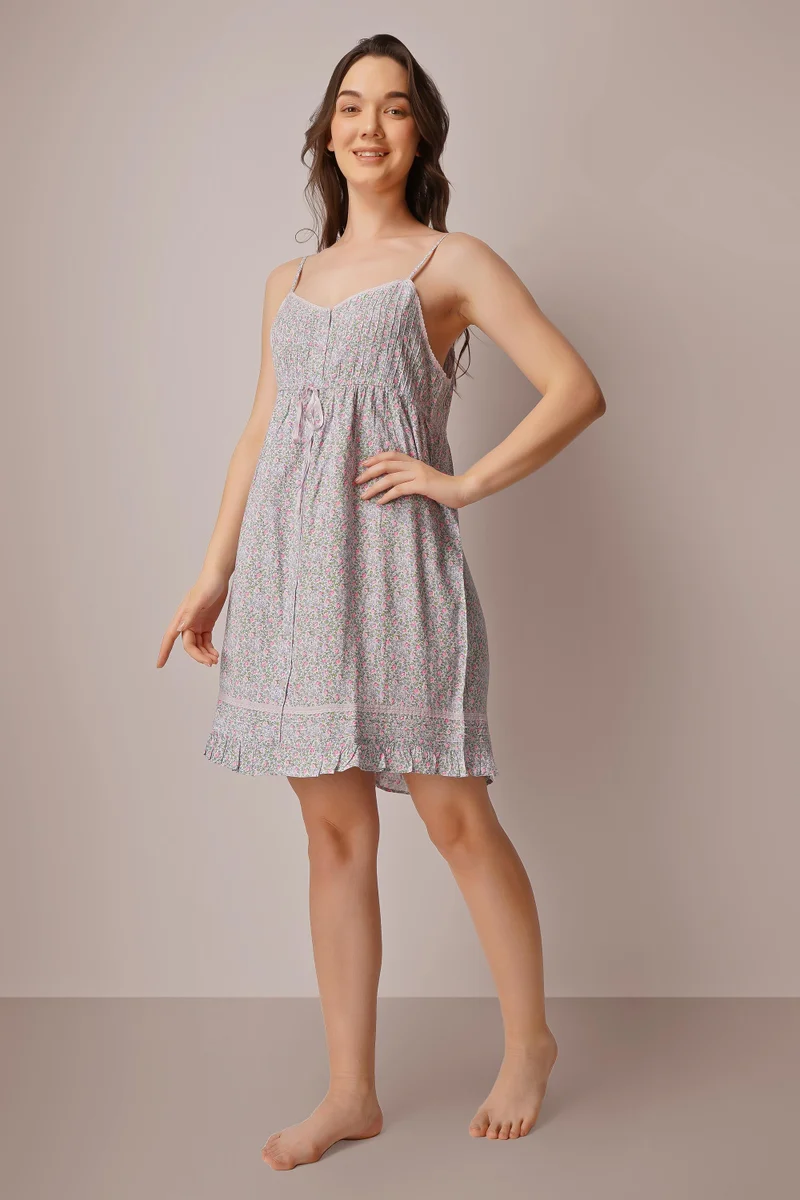 After Dark Stella, Blue Rayon Print Dress