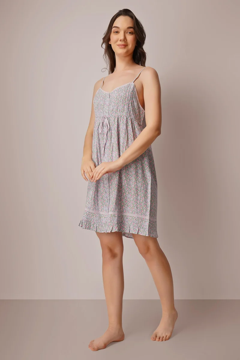 After Dark Stella, Blue Rayon Print Dress