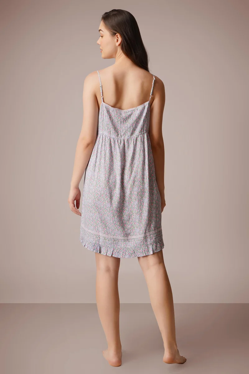 After Dark Stella, Blue Rayon Print Dress