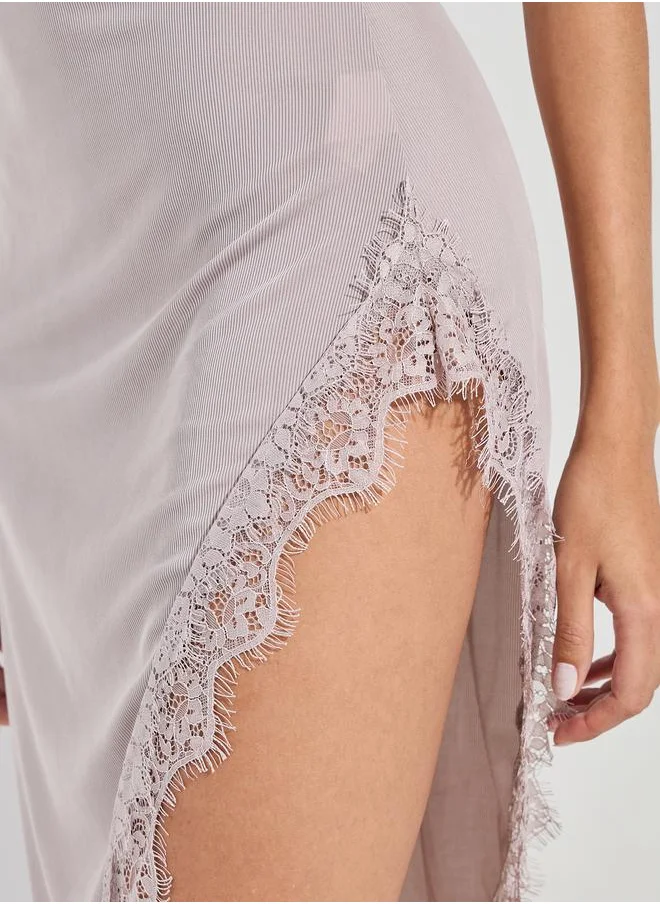 ستايلي Lace Detail Side Split Slip Dress
