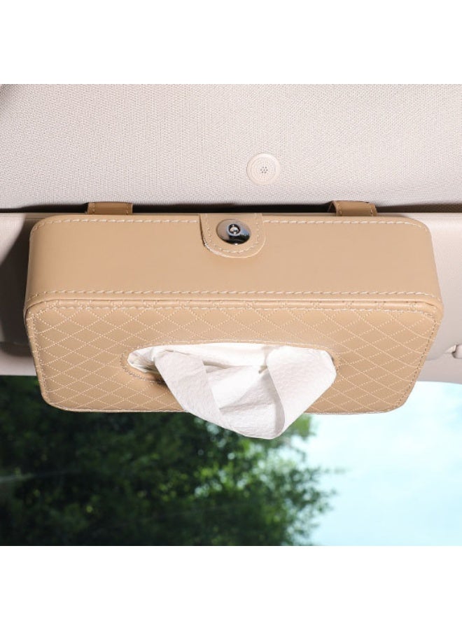 Car Napkin Holder, Car Sun Visor Tissue Holder Premium PU Leather - Image 2