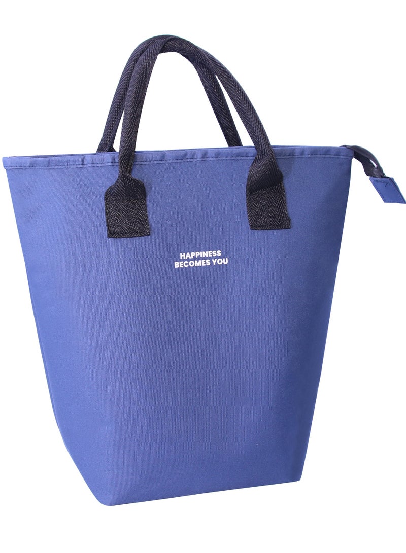 جيكون الأزرق كبير معزول الغداء حقيبة للنساء الرجال ، الكبار قابلة لإعادة الاستخدام بسيطة بينتو الغداء حقيبة حاوية لحفظ طعام الغداء حقيبة حمل حقيبة ل علب الاغذية ل نزهة العمل التنزه الشاطئ - Image 1