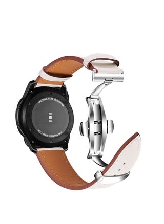 White with silver buckle