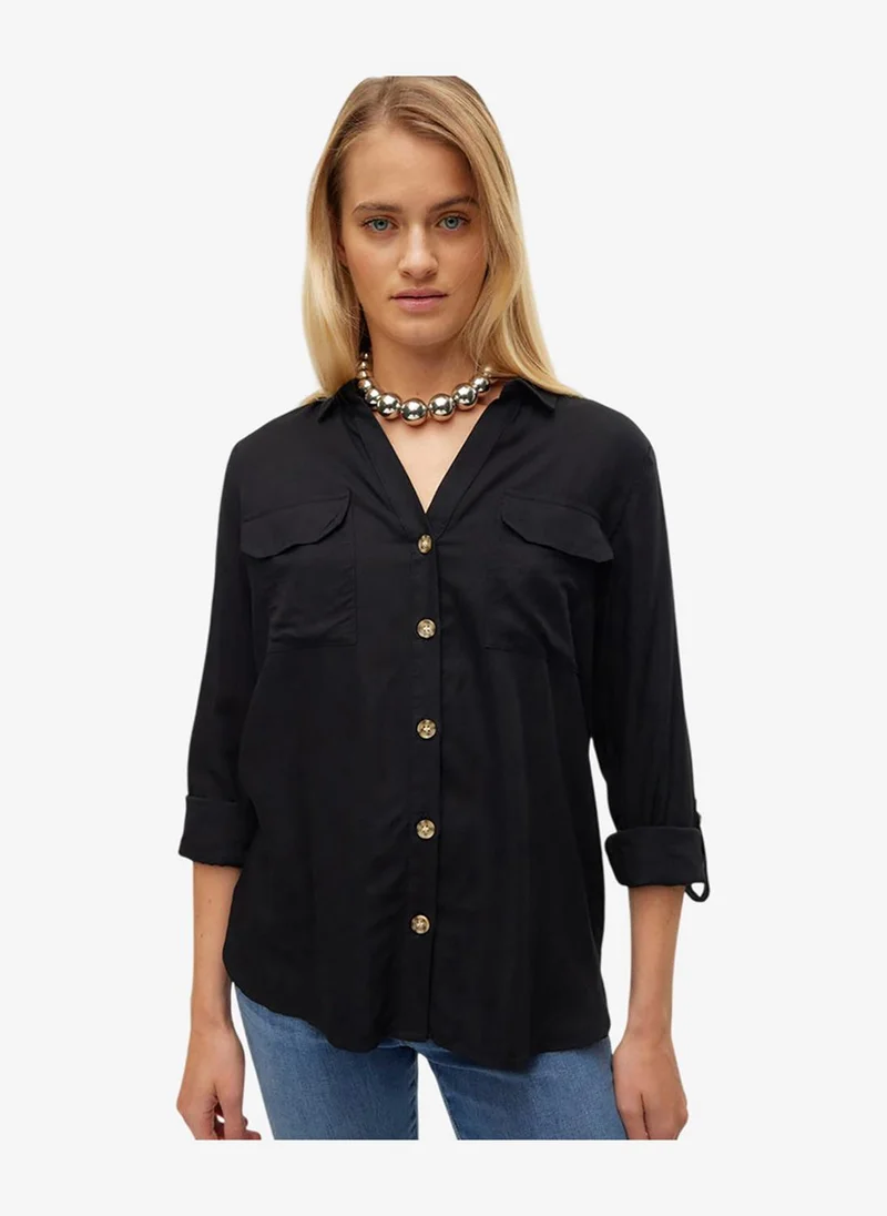 فيرو مودا Women's VMBUMPY Long Sleeve Shirt New Woven Noos