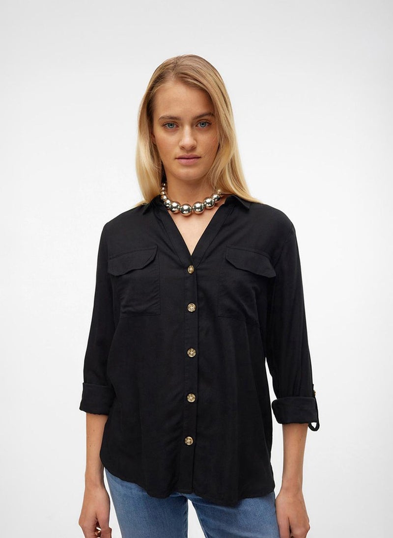 VERO MODA Women's VMBUMPY Long Sleeve Shirt New Woven Noos - Image 2