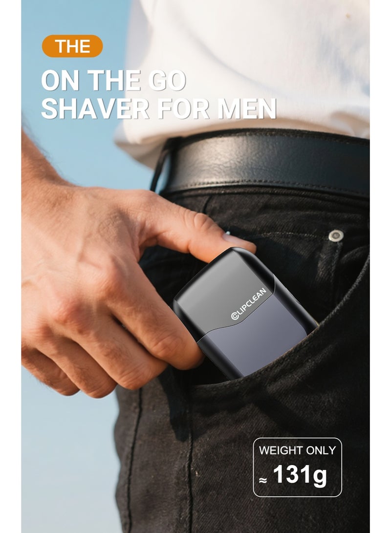 CLIPCLEAN Electric Foil Shavers for Men, Mini Electric Razor for Face, Compact Travel Shaver with Floating Blades, IPX7 Waterproof with LED Display & Fast Charge, Gifts for Dad/Him - Image 4