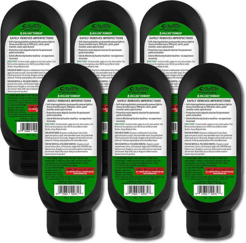TurtleWax Scratch Repair and Renew, Car Scratch Remover, Tackles Swirl Marks, Paint Transfer, Headlight Oxidation, Water Spot Remover for Cars, Safe for All Paint Colors, 7oz (Pack of 6) - Image 2