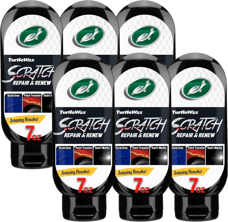 TurtleWax Scratch Repair and Renew, Car Scratch Remover, Tackles Swirl Marks, Paint Transfer, Headlight Oxidation, Water Spot Remover for Cars, Safe for All Paint Colors, 7oz (Pack of 6) - Image 1