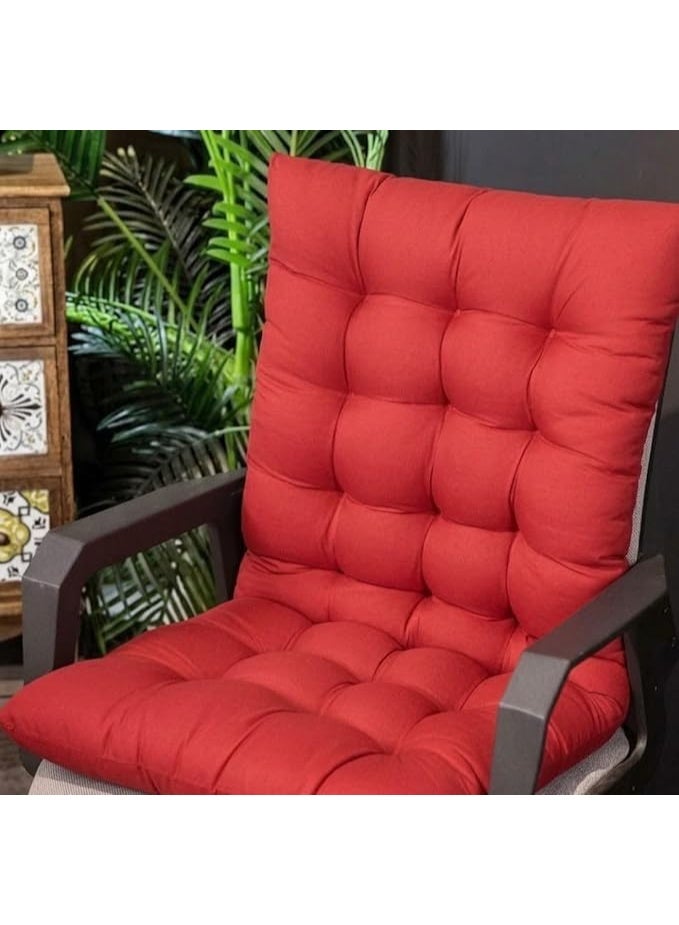 Padded chair cover 45x100 cm – comfortable cushion with a fixed back and base tie, high-density fiber filling and soft HR cotton fabric - Image 1