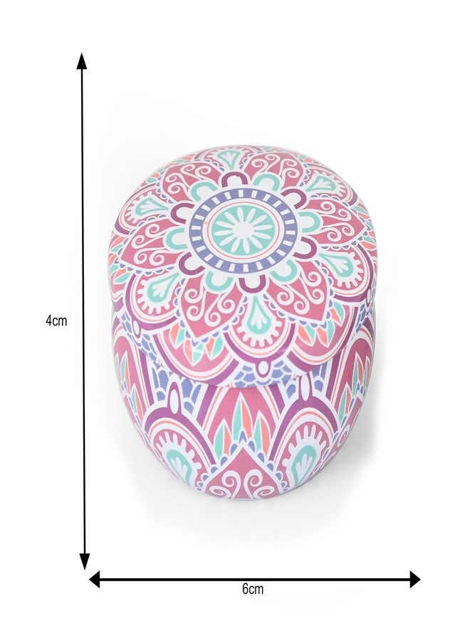 كرافت فاتيكا مجموعة شموع معطرة من كرافت فاتيكا (قطعتان) - علبة شموع معطرة هدية للنساء والرجال، مجموعة شموع للعلاج بالروائح، علبة معدنية مطبوعة صديقة للبيئة - شموع لتزيين المنزل، زينة ديوالي للمنزل - Image 3