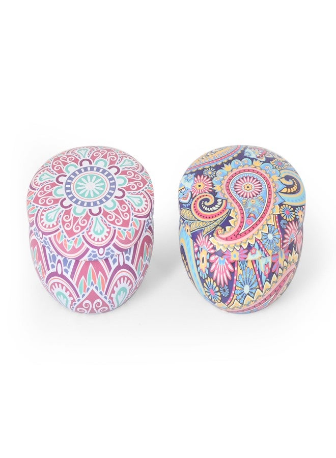 كرافت فاتيكا مجموعة شموع معطرة من كرافت فاتيكا (قطعتان) - علبة شموع معطرة هدية للنساء والرجال، مجموعة شموع للعلاج بالروائح، علبة معدنية مطبوعة صديقة للبيئة - شموع لتزيين المنزل، زينة ديوالي للمنزل - Image 5