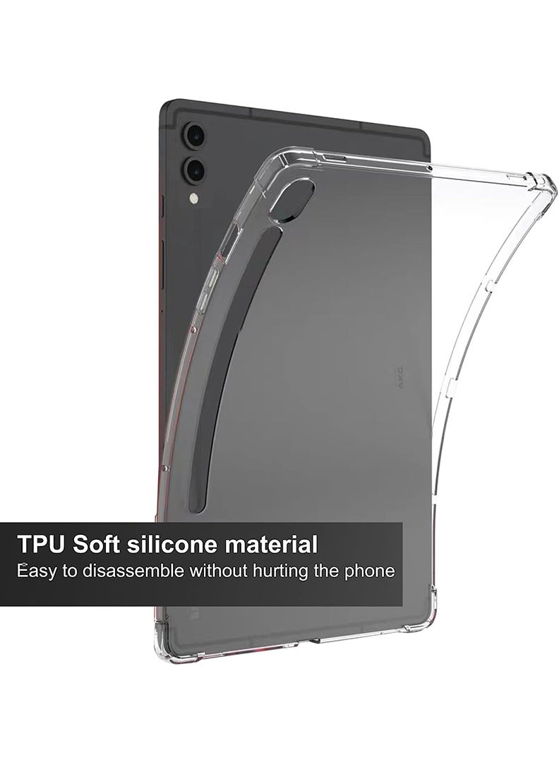 Theodor Clear Case For Samsung Galaxy Tab S10+ 2024/Tab S9 FE+/S9+ 2023 12.4-Inch, Shock-Absorption TPU Cover with Reinforced Corners, Soft Flexible & Crystal Clear Protective Bumper Case - Image 5