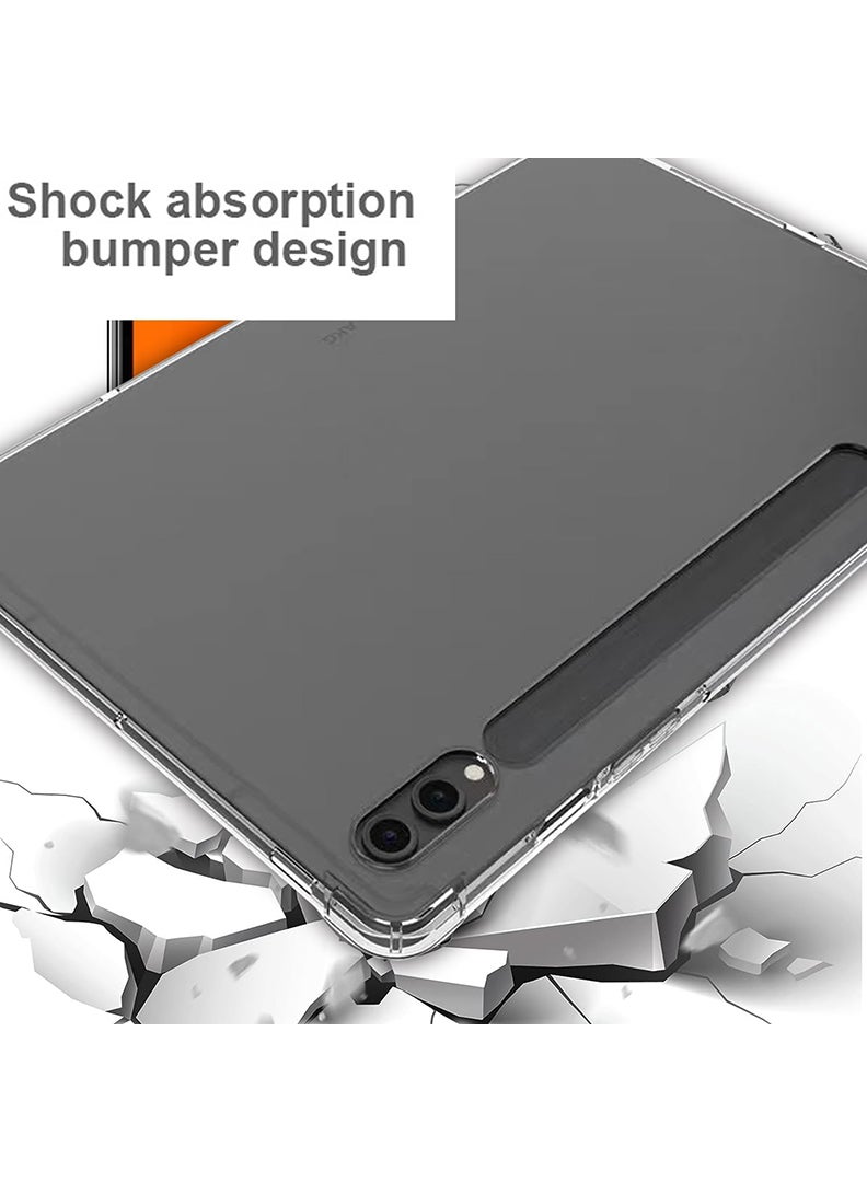 Theodor Clear Case For Samsung Galaxy Tab S10+ 2024/Tab S9 FE+/S9+ 2023 12.4-Inch, Shock-Absorption TPU Cover with Reinforced Corners, Soft Flexible & Crystal Clear Protective Bumper Case - Image 4