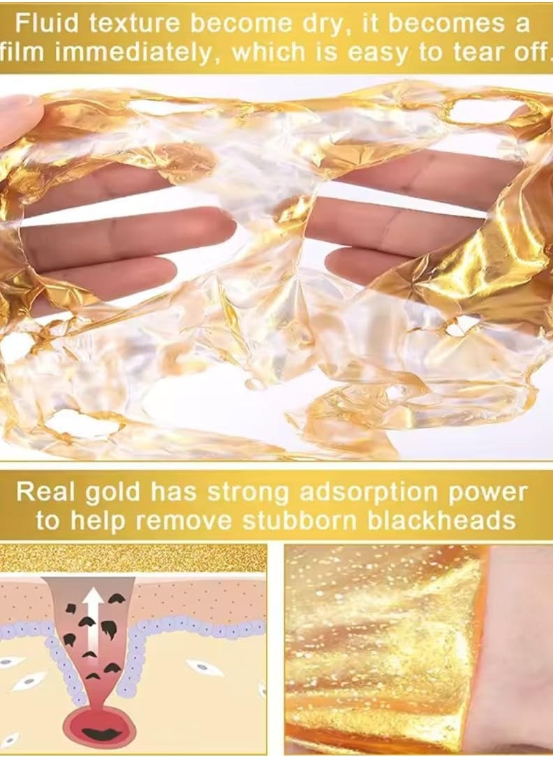 ASMOXA 120g 24K Gold Collagen peel Off Mask Anti Aging Lifting Illuminating and Revitalizing Remove Blackheads Dirt and Oils with Hyaluronic Acid and Collagen Gold Firming Peel Off Face Mask  - Image 2