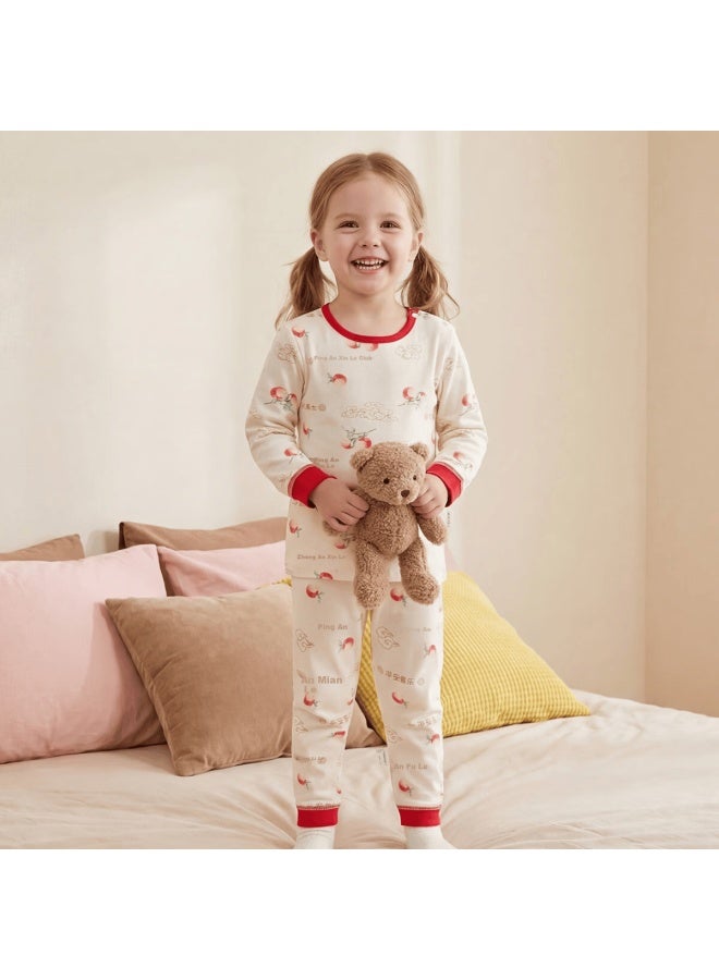 Mumuwu 7a Antibacterial Baby And Toddler Thermal Underwear Set Uni Autumn Winter Warm Base Layer School Uniform Essential Long Sleeve Top And Pants Two-piece Set - Image 4