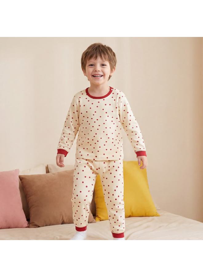 Mumuwu 7a Antibacterial Baby And Toddler Thermal Underwear Set Uni Autumn Winter Warm Base Layer School Uniform Essential Long Sleeve Top And Pants Two-piece Set - Image 5