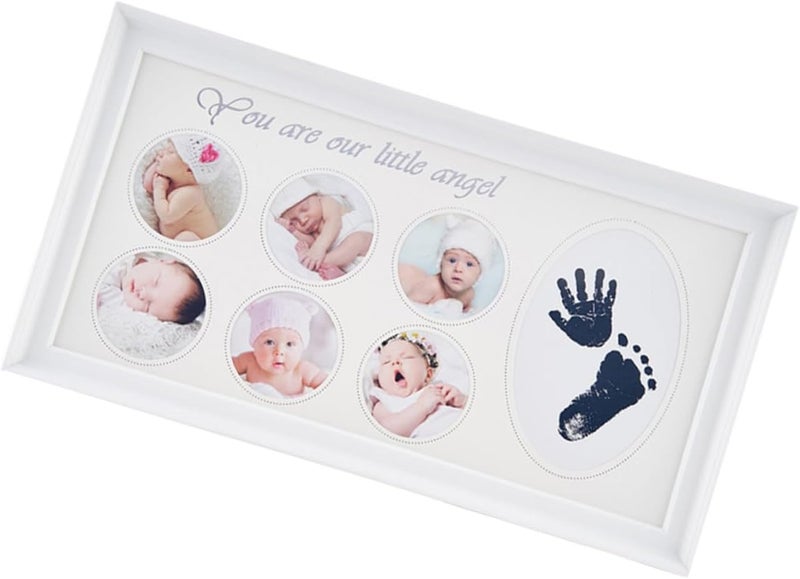 FAVOMOTO 1pc Creative Handprint and Footprint Photo Frame Safe Keepsake for Newborn Memories for Showers and Celebrations White - Image 1