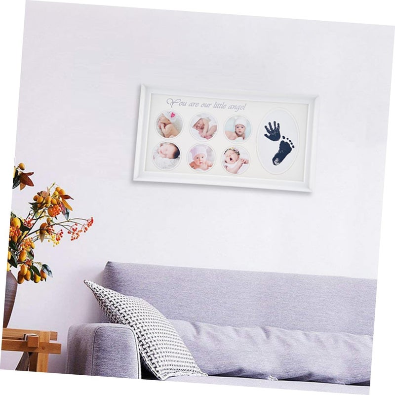 FAVOMOTO 1pc Creative Handprint and Footprint Photo Frame Safe Keepsake for Newborn Memories for Showers and Celebrations White - Image 3