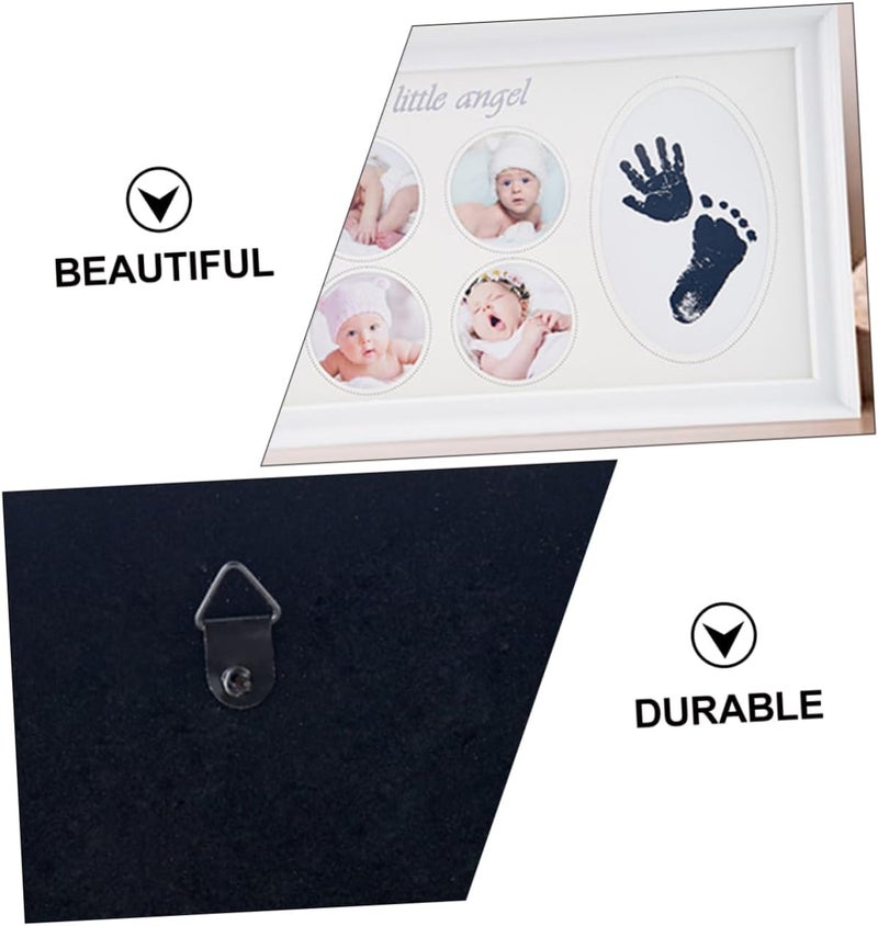 FAVOMOTO 1pc Creative Handprint and Footprint Photo Frame Safe Keepsake for Newborn Memories for Showers and Celebrations White - Image 4