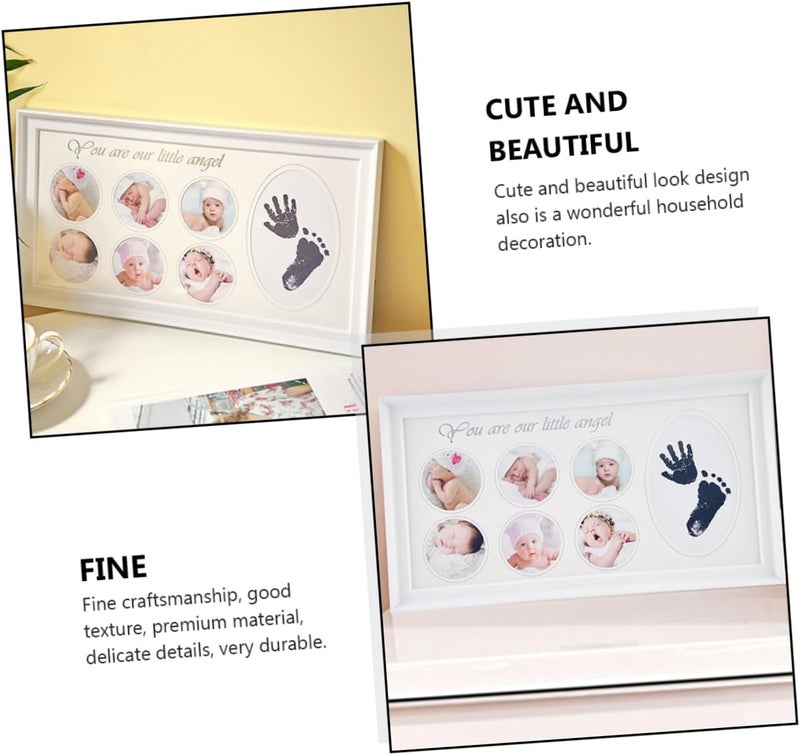 FAVOMOTO 1pc Creative Handprint and Footprint Photo Frame Safe Keepsake for Newborn Memories for Showers and Celebrations White - Image 5
