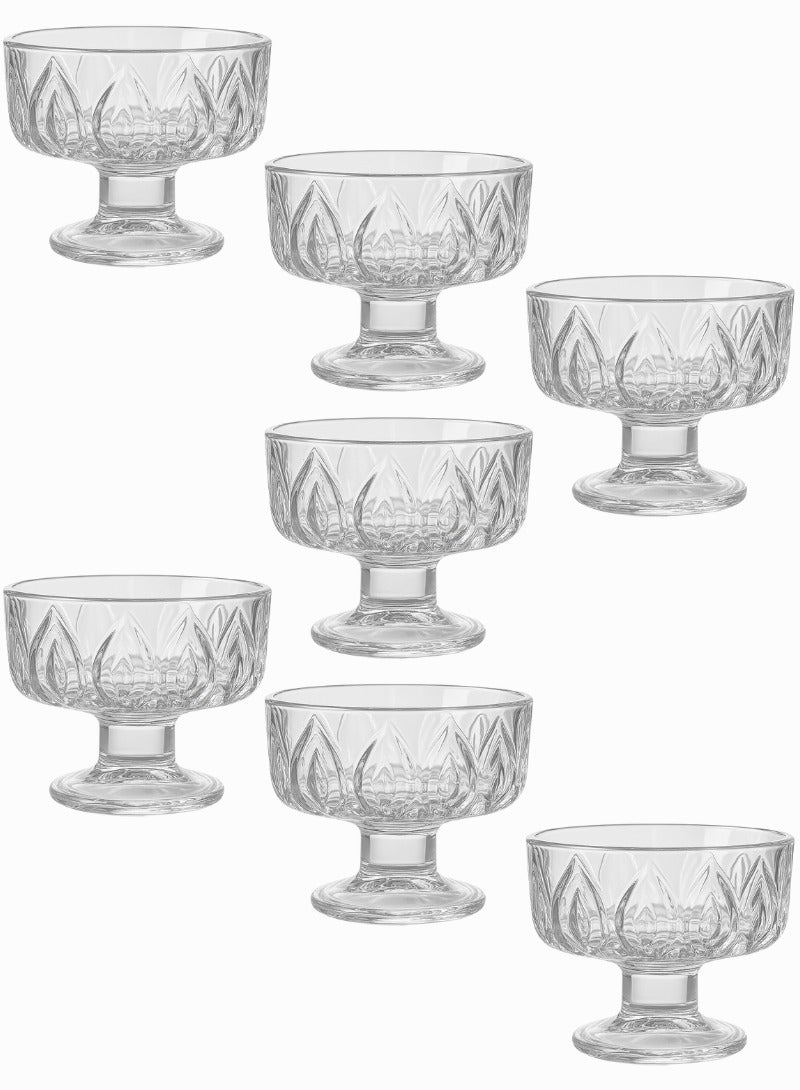 القناص طقم زبادي حلا 8 قطع من الكريستال الفاخر بقاعدة أنيقة | أكواب تقديم للحلى والآيس كريم والفواكه - Image 4