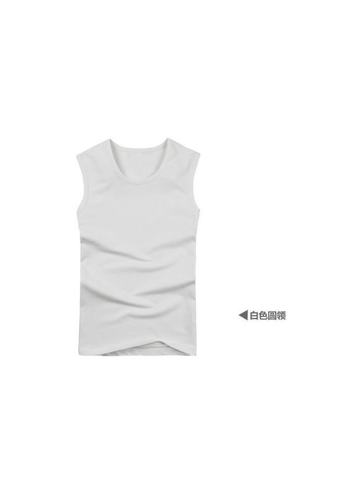 Men's Vest Sleeveless Sports Fitness Wide Shoulder Solid Color Round Neck Breathable Summer Waistle T-shirt Undershirt V-neck Base Repair - Image 1