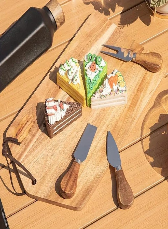 DREWIT STAR Wood Pizza Cheese Home Creative Cutting Board Kitchen Chopping Board Solid Wood Cake Plate (Rectangle Cheese Board) - Image 4