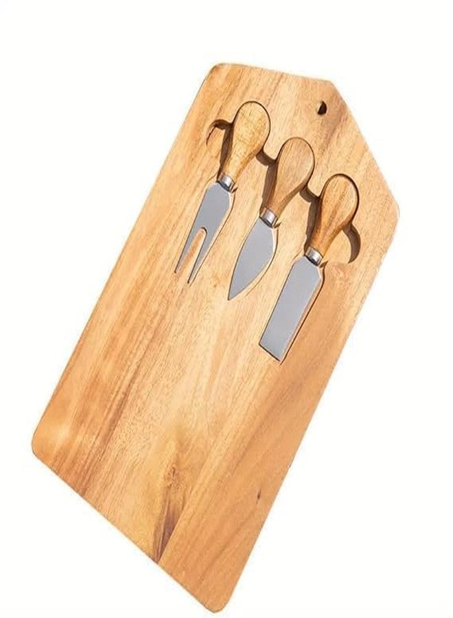 DREWIT STAR Wood Pizza Cheese Home Creative Cutting Board Kitchen Chopping Board Solid Wood Cake Plate (Rectangle Cheese Board) - Image 1