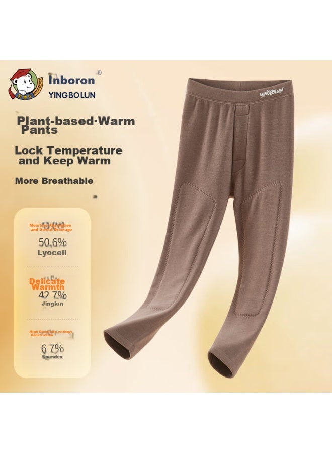 Yingbolun Children's Thermal Autumn Pants, Boys' And Girls' Autumn And Winter Trousers, Thick Cotton Long Johns For Older Kids, Inner Wear, 81252 Dark Gray, Size 160 - Image 3