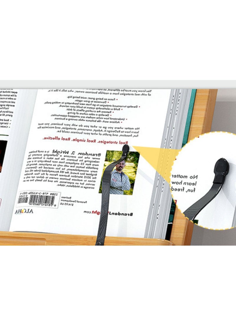 ماي لايف ستايل - حامل طاولة قراءة متعدد الأغراض قابل للطي للكتب وحامل الكمبيوتر المحمول مع مادة الخيزران القوية القابلة للتعديل - Image 1