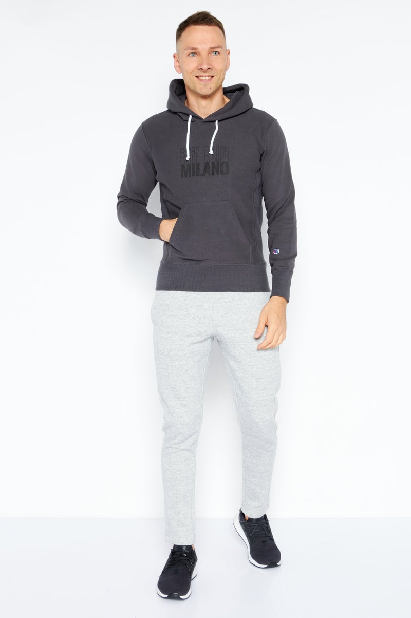 Champion ملابس رياضية للرجال بأكمام طويلة مطبوعة، رمادي - Image 2