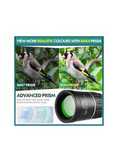 Generic 8X40 Mini Monocular Telescope, Birthday Gifts for Men Dad Him Husband Teen Boys, White Elephant Gift for Adults, BAK4 & FMC Prism Scope for Birdwatching Outdoors Hunting, Cool Gadgets  - Image 3