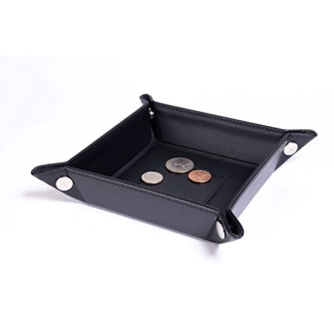 Dacasso Leather Travel Change Tray, Classic Black (A1088)