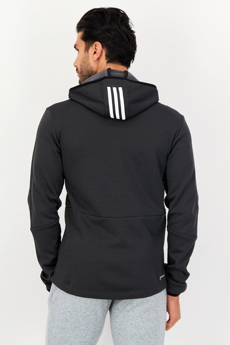 Adidas سويت شيرت رياضي للرجال بأكمام طويلة مناسب للخارج، أسود - Image 4