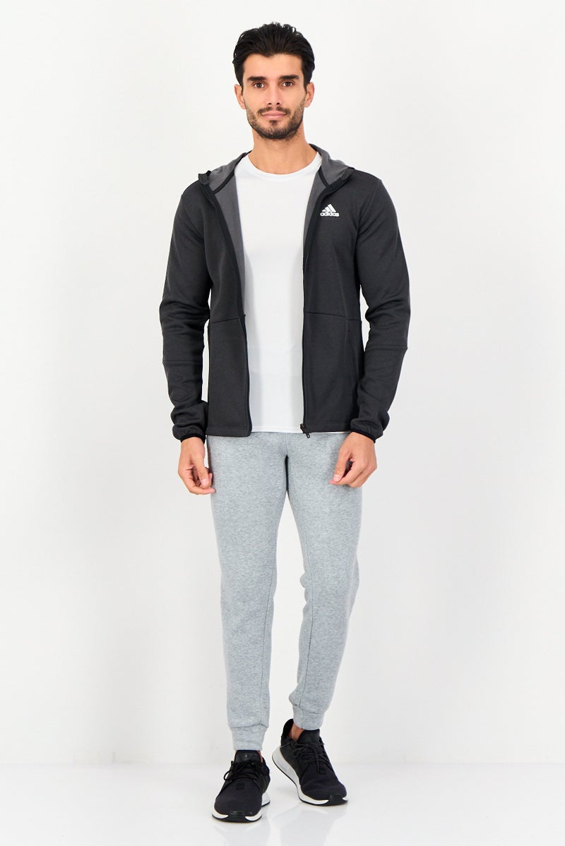 Adidas سويت شيرت رياضي للرجال بأكمام طويلة مناسب للخارج، أسود - Image 2