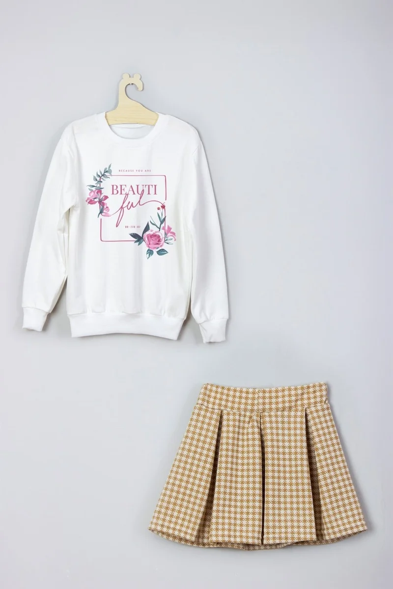 ادا بيبيك تشوكوك Ada Baby Kids New Season City Flowers Printed Skirt Sweat Suit