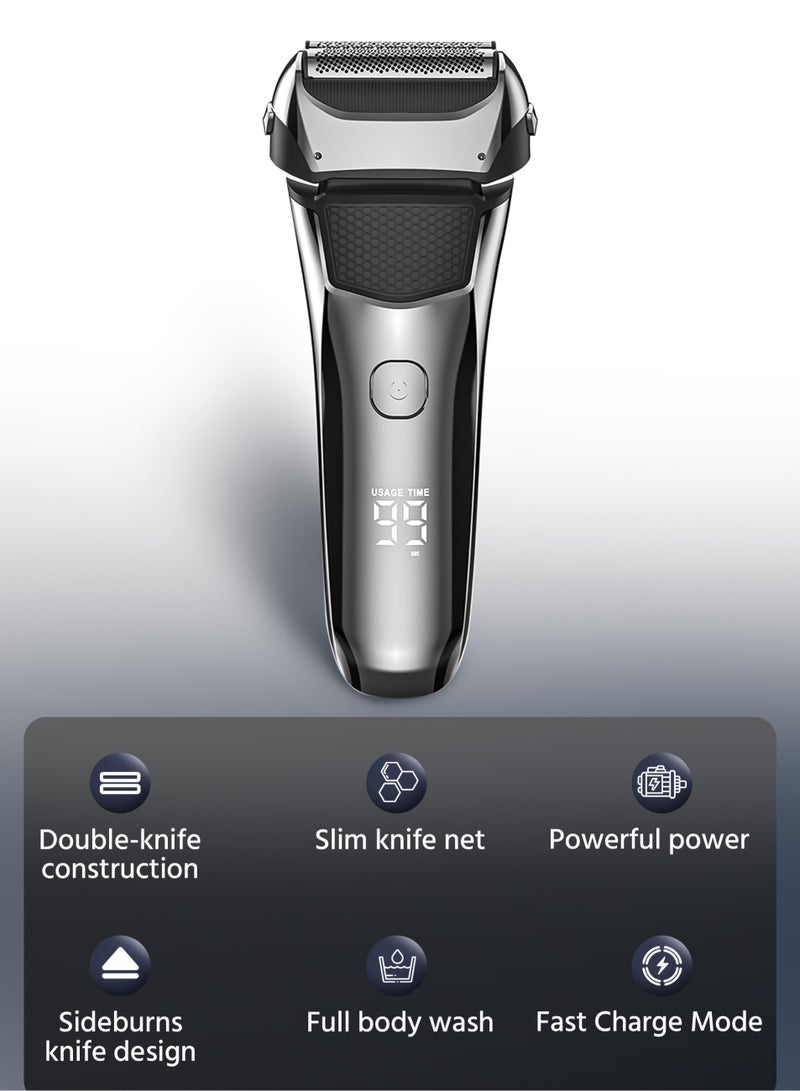 Generic Shaver for Men,Electric Razor with Beard Trimmer,Rechargeable Trimmer for Men,LED Display Wet Dry Use  - Image 2