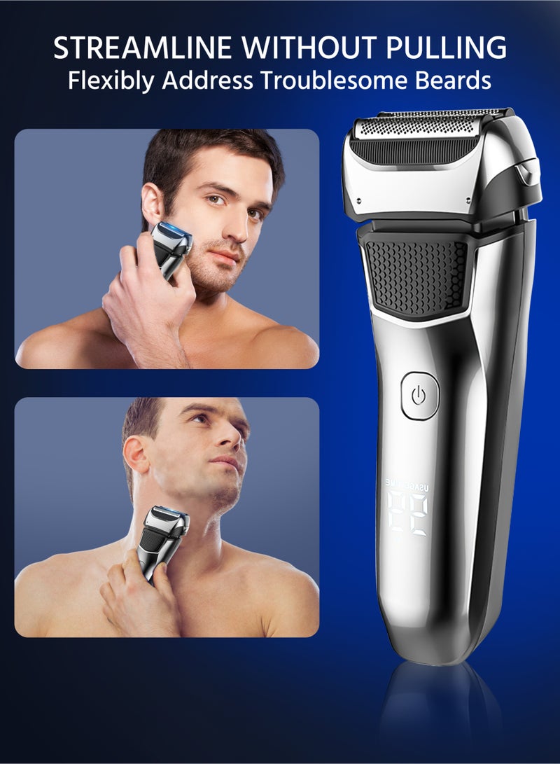Generic Shaver for Men,Electric Razor with Beard Trimmer,Rechargeable Trimmer for Men,LED Display Wet Dry Use  - Image 4
