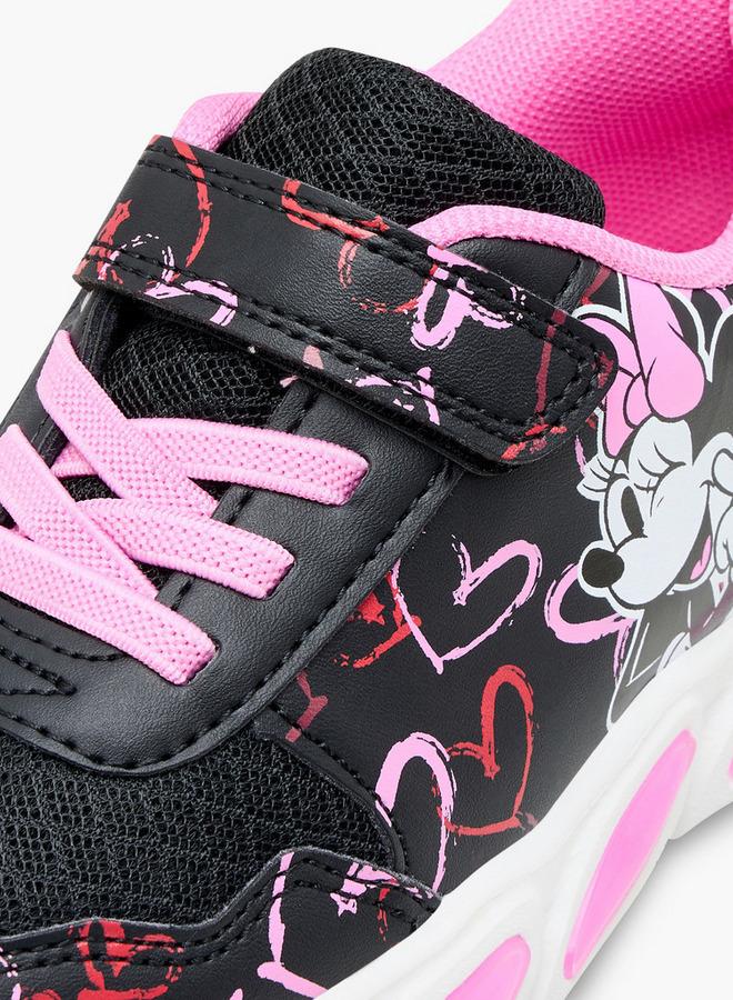 Disney Miney Mouse Print Light-Up Sneakers With Hook And Loop Closure - Image 5