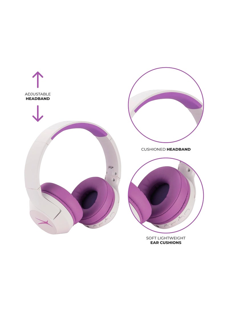 Altec Lansing Kid Safe Noise Cancelling Wireless Headphones 30 Hours Play Time, 85dB Volume Limit, Foldable Design, Powerful Sound, Active Noise Cancellation, Splash resistant IPX4, Purple  - Image 3